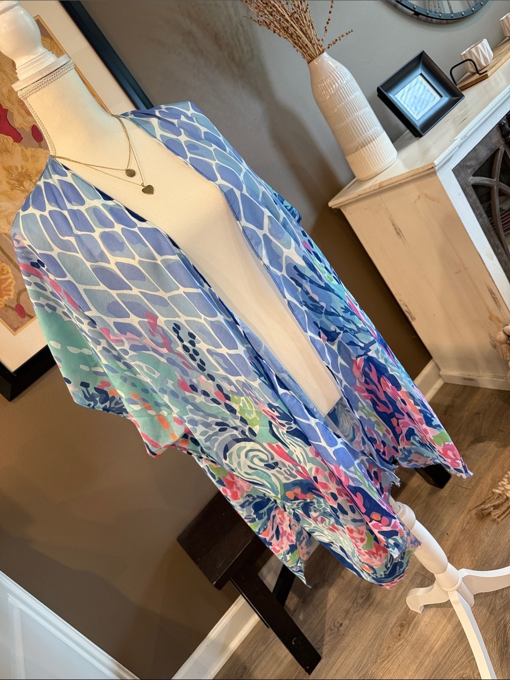 IDENTITY Mermaid Core Kimono Blue Print OS